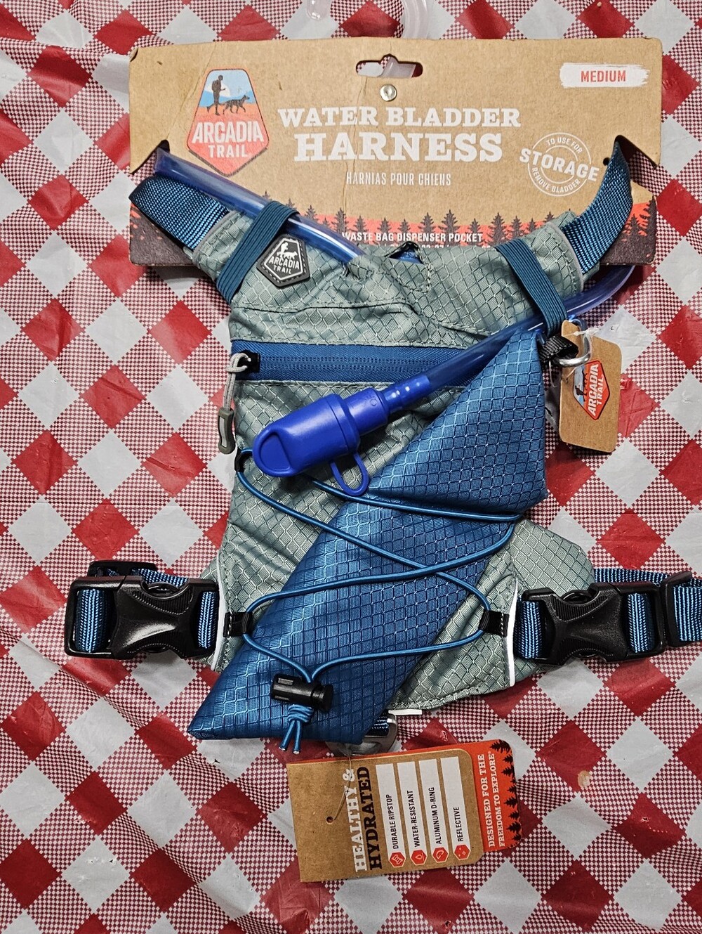 Arcadia Trail Blue Water Bladder Dog Harness - Medium